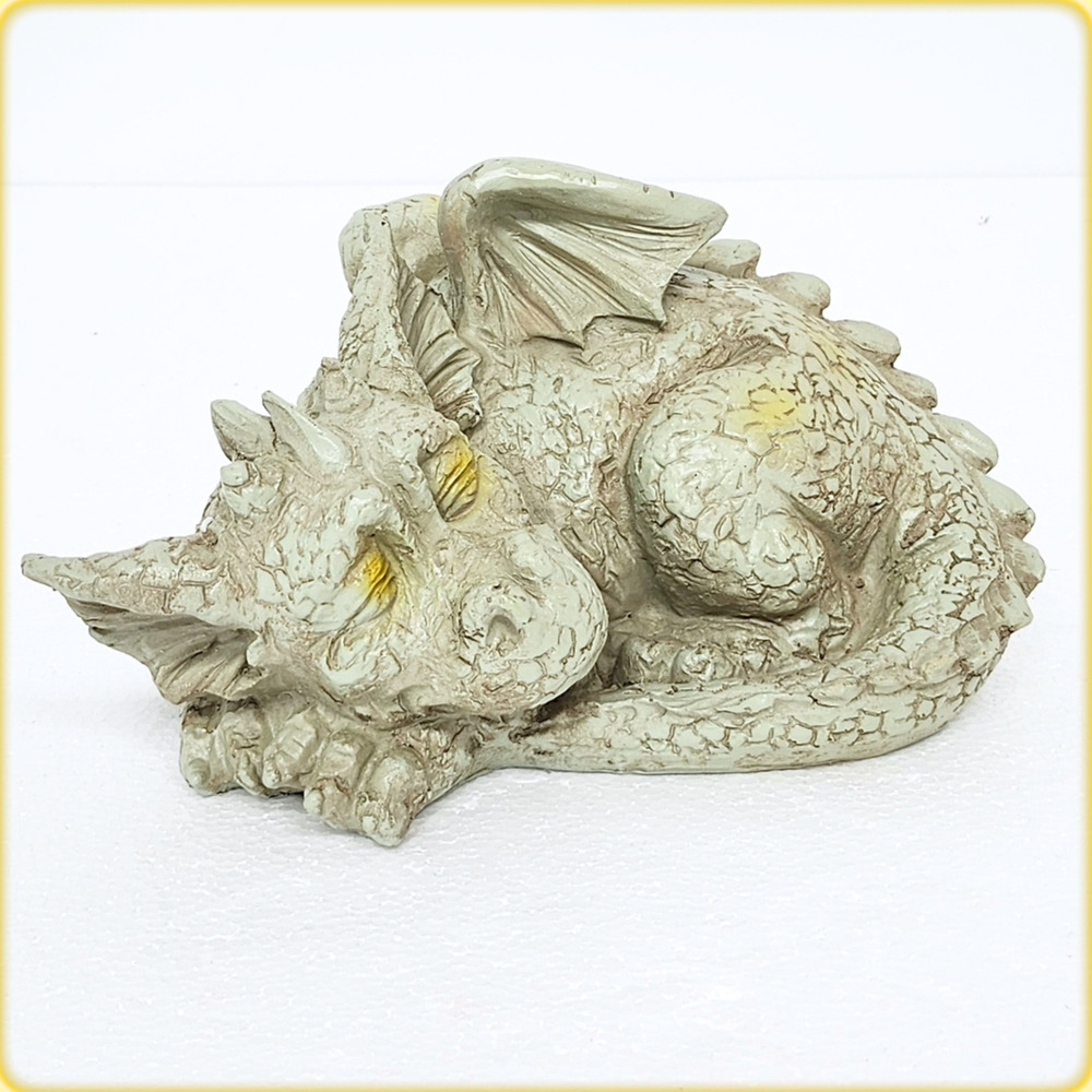 Sleeping Dragon Garden Outdoor Statue Adorable Mythical Creature Baby Sleeping - Picture 9 of 9